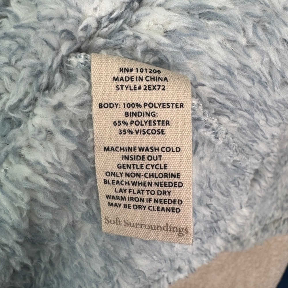 NWT SOFT SURROUNDINGS Most Wonderful Cardi Women's Small Blue Fleece Cardigan - Picture 8 of 9